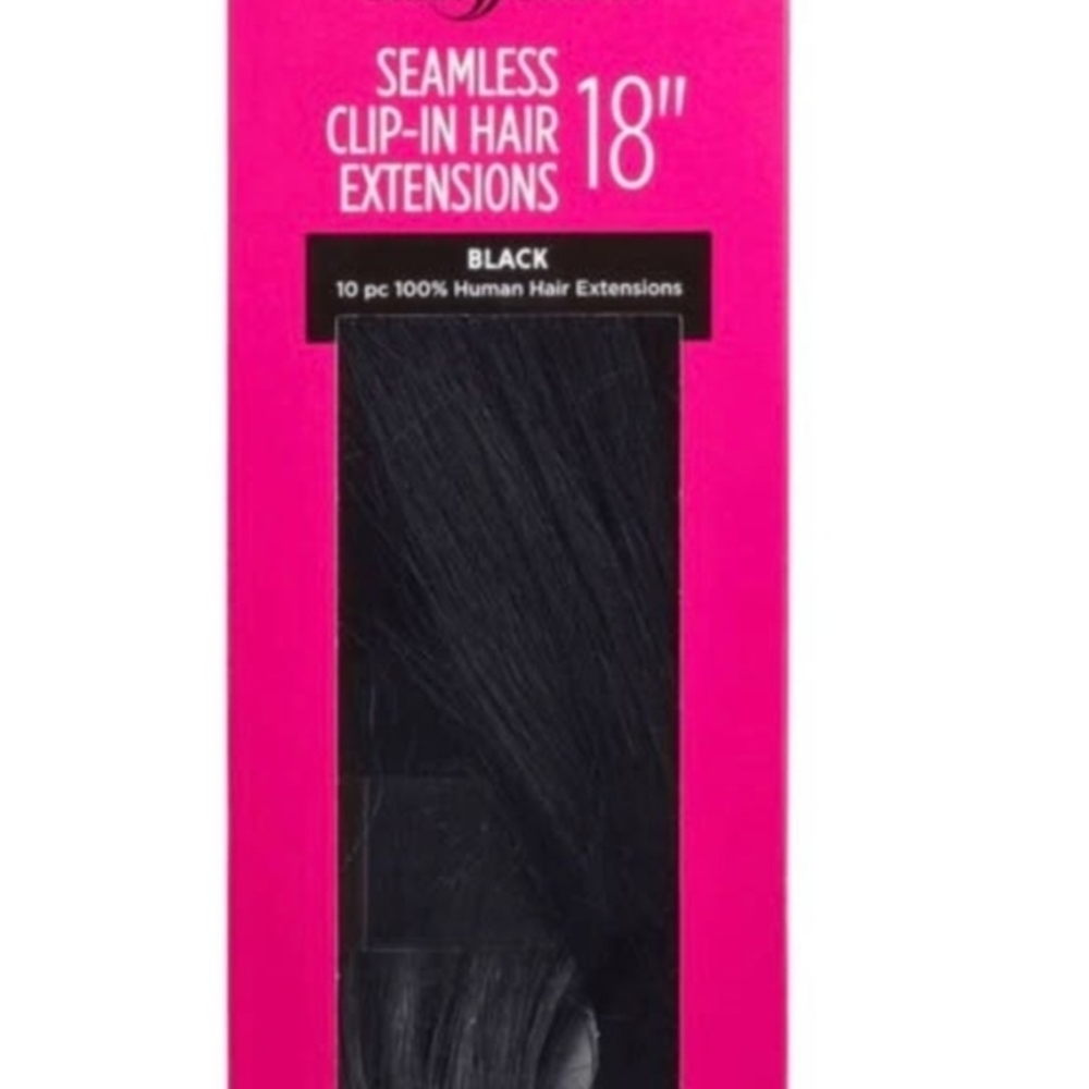 Seamless Clip-In Hair Extensions 18" - Black
